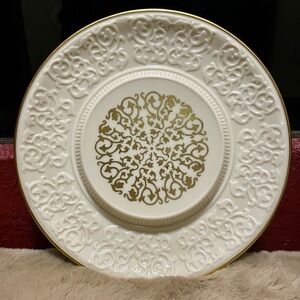 Lenox CHALET CHEESE SERVER Serving Plate Platter 24k design Made in USA 11.5"